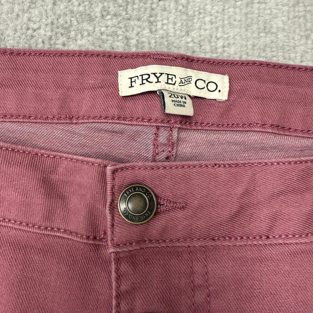Frye and Co. Jeans Womens 20W Mauve High Rise Button Fly Raw Hem Stretch Bootcut - Picture 4 of 12